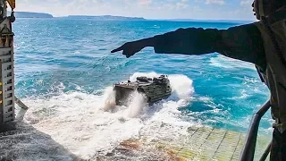 Marines Launch Assault Amphibious Vehicles From USS Ashland