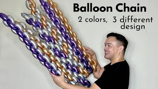 How to make Balloon Chain  in 2 colors with 3 different design