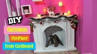DIY Christmas Fireplace made from Cardboard