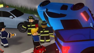My Friend Falls ASLEEP While Driving - Car FLIPS! - Roblox Roleplay