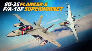 F/A-18F Superhornet Vs Su-35 Flanker-E Dogfight | Digital Combat Simulator | DCS |