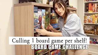 Culling 1 Board Game Per Shelf! | BOARD GAME CHALLENGE