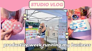 Studio Vlog // selling my sales spreadsheet, inventory making, working on punch needle kits + more!