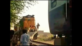 Reckless attaching of Engine with Train. Rough Shunting.