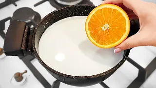 Just put an orange in boiling milk! You'll be amazed! 5 minute recipe