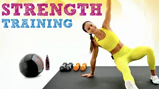 STRENGTH TRAINING (MEDICINE BALL OPTIONAL) | FAT BURNING WORKOUT AT HOME