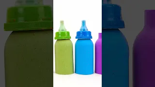 Satisfying Video l Making Rainbow Milk Bottle With Kinetic Sand Cutting ASMR #20