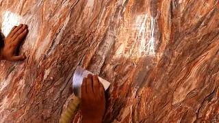 Marble steak. Learn the art of marble painting using the Stucco Marbling technique