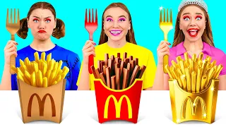 Бідна vs Багата vs Ультра Багата їжа Челендж | Битви з Їжею від BaRaDa Challenge