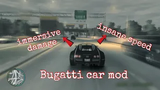 Insane speed and immersive damage with bugatti car mod at gta 4 #gtaiv