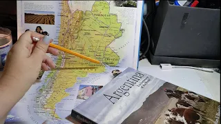 ASMR ~ Argentina History and Geography ~ Soft Spoken Map Pointing Page Turning