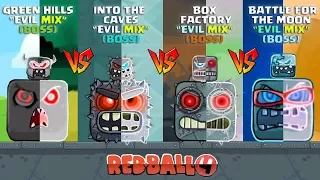 RED BALL 4 - "EVIL MIX" 'VOLUME 3' BOSS vs 'VOLUME 1' BOSS vs 'VOLUME 5' BOSS vs 'VOLUME 4' BOSS