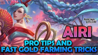 Airi Pro Tips and Tricks | Fast Gold Farming | Voice-over Gameplay | ArenaofValor | Clash of Titans