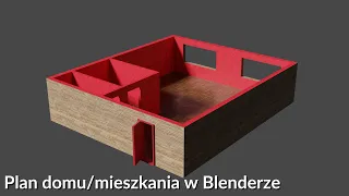 Grafika 3D - Plan domu/mieszkania (Blender)