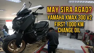 MAY SIRA AGAD? YAMAHA XMAX 300 V2 First 1000 km change oil | FAMILY MOTO