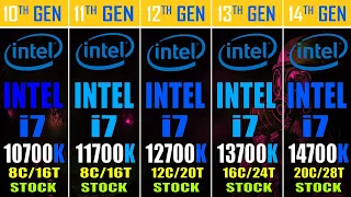 i7 10700K vs i7 11700K vs i7 12700K vs i7 13700K vs i7 14700K || PC GAMES TEST ||