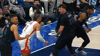 Luka Doncic yells HELL NO in Dillon Brooks face after he missed a layup 😂