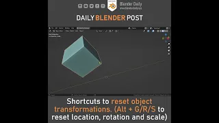 Reset Object Transformations in Blender