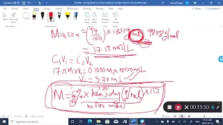 Brief Review Calculation Questions in Analytical Chemistry