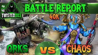 Orks vs Chaos Warhammer 40k battle report (2000 point ITC missions)