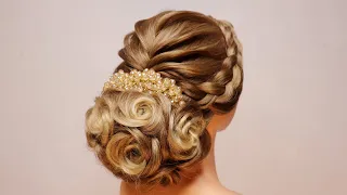 😍latest rose braided hairstyle for bride 🤩