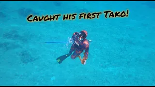 He Caught his First Octopus! Tako Poke Catch N Cook | Spearfishing Hawaii