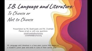 IB Language & Literature Overview - 2021/22