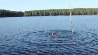 Тарзанка на озере Круглое в поселке Самусь.