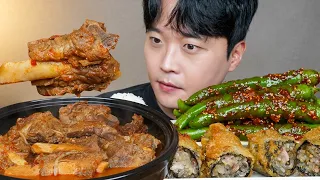 아내표 집밥🍚 갈비육개장 김말이튀김 고추된장무침 요리 먹방 Spicy Beef Soup & Chili Kimchi ASMR MUKBANG REAL SOUND EATING SHOW