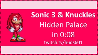 Sonic 3 & Knuckles | Knuckles | Hidden Palace in 0:08 [WR]