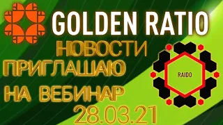 Golden Ratio гильдия Raido  Райдо.  Вебинар 28.03.21 Новости. WEC, RA, Wecco золотое сечение