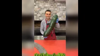 Cznburak with Giant cucumber😋|Cznburak amazing cooking video 🤤|Cznburak amazing smile 😊|