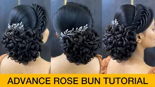 Advance rose bun tutorial with trending front variation ✨ #hairstyle #explore #fyp #trending #viral