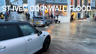 St Ives. Cornwall. High tide flood.