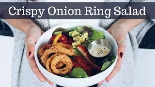 Crispy Onion Ring Salad Recipe (Vegan!)