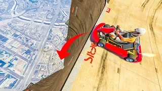 INSANE GOKART VS MEGA STUNT! - (GTA 5 Stunts & Fails)