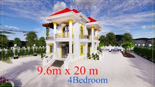 #ClassicHouse | 4BEDROOM DESIGN | Size 9.6 m * 20m  | SLDesignArch*