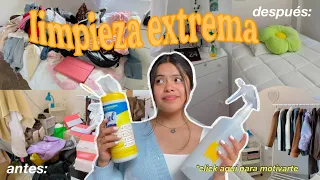 Limpieza extrema de MI CUARTO 🧺✨🎧🫧  + organización