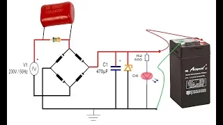 Transformerless 4 volt battery charging circuit | full details