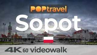 Walking in SOPOT / Poland - Monte Cassino to Pier - 4K 60fps (UHD)