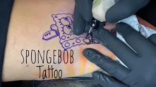 SpongeBob real time tattoo