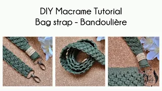 DIY Macrame EASY Bag STRAP Tutorial EN-FR Tuto BANDOULIERE de sac en macrame FACILE | n#3