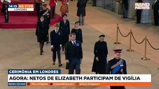 Netos da Rainha Elizabeth participam de vígilia