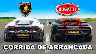 Bugatti Chiron SS vs Lamborghini Huracan de 1.800 cv: CORRIDA DE ARRANCADA