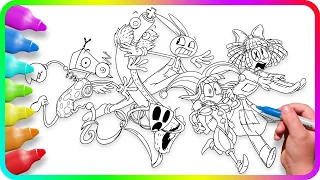 Coloring Pages The AMAZING DIGITAL CIRCUS. Coloring Characters from digital circus show.