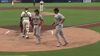 Rafael Devers hitting two homers