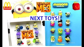 2017 NEXT McDONALD'S HAPPY MEAL TOYS DESPICABLE ME 3 MINIONS THE EMOJI MOVIE KIDS UK 2 WORLD SET 21