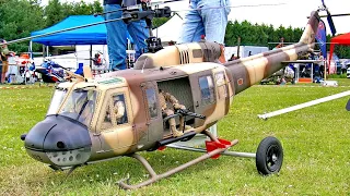 HUGE RC BELL UH-1D / SCALE MODE ELECTRIC HELICOPTER / FLIGHT DEMONSTRATION !!!