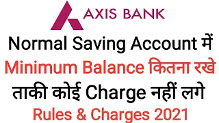 Axis bank minimum balance || Axis bank saving account minimum balance || Axis minimum balance charge
