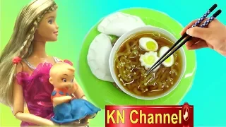 BÉ NA LÀM TÔ MÌ GÓI ĂN LIỀN MINI CHO BÚP BÊ KN Channel | ĐỒ CHƠI NHẬT BẢN POPIN COOKIN